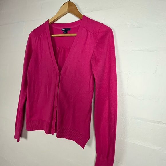 Gap Kids sz XXL (14-16) girls Cardigan Pink Longsleeve barbiecore cotton blend - Picture 7 of 11